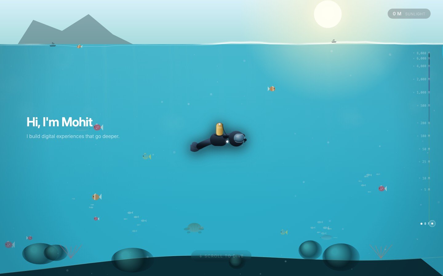 Ocean interactive dive experience