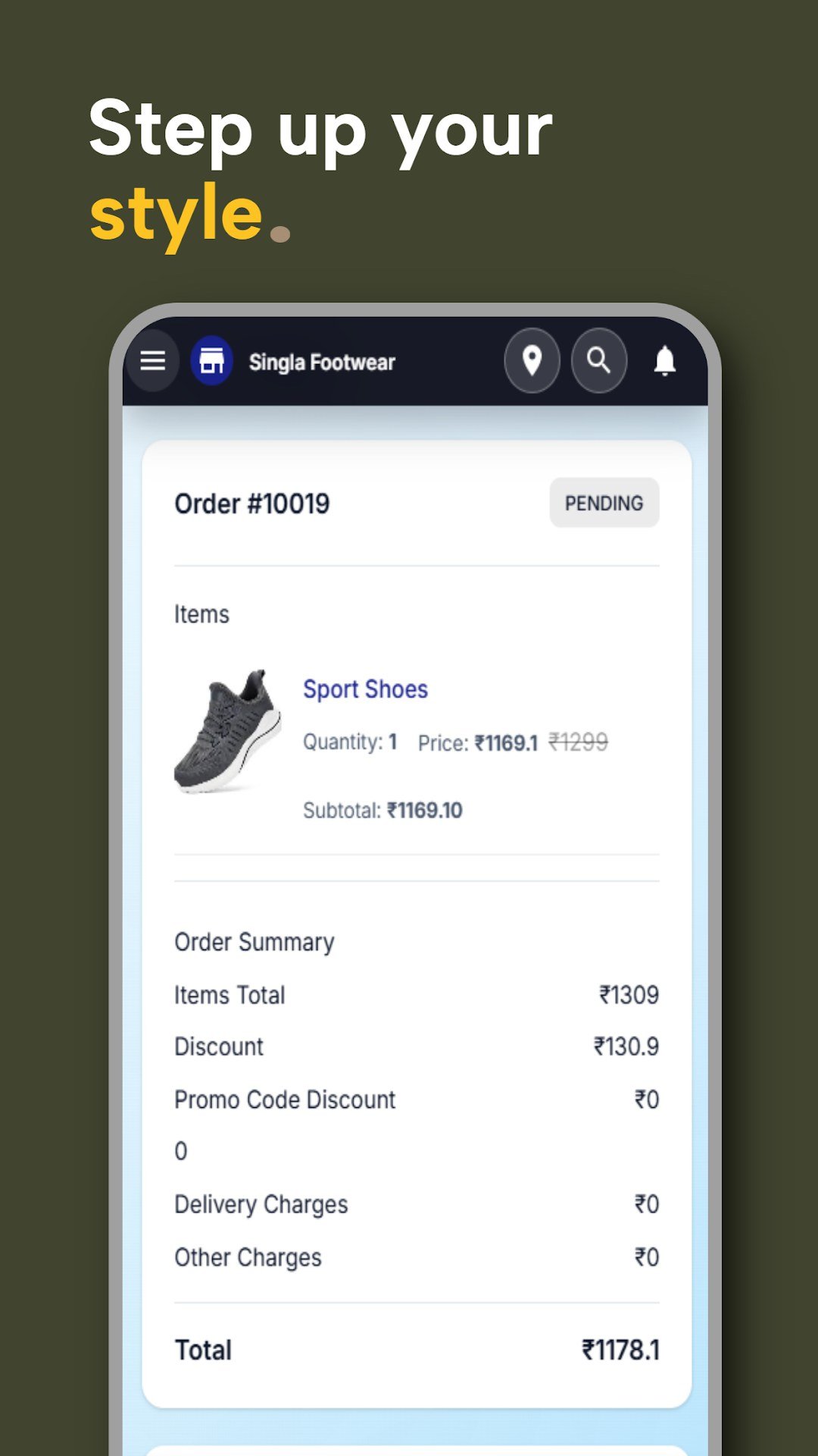 Singla Footwear cart